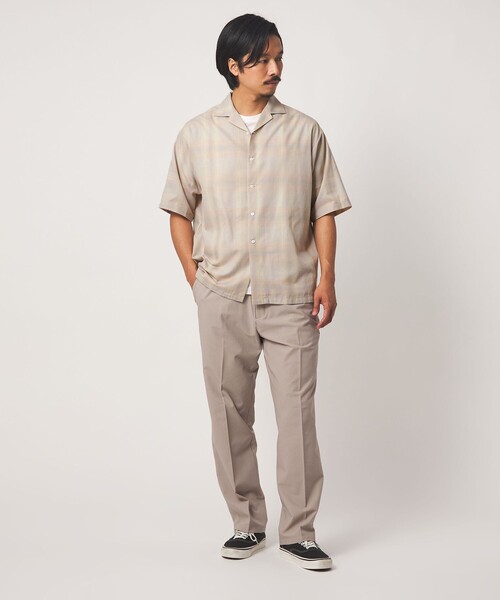 A DAY IN THE LIFE UNITED ARROWS(アデイインザライフユナイテッドアローズ)の「オンブレチェック ワイド オープンカラーシャツ<A DAY IN THE LIFE>(シャツ/ブラウス・メンズ・ブラック/ベージュ・L/M)」の5枚目の写真