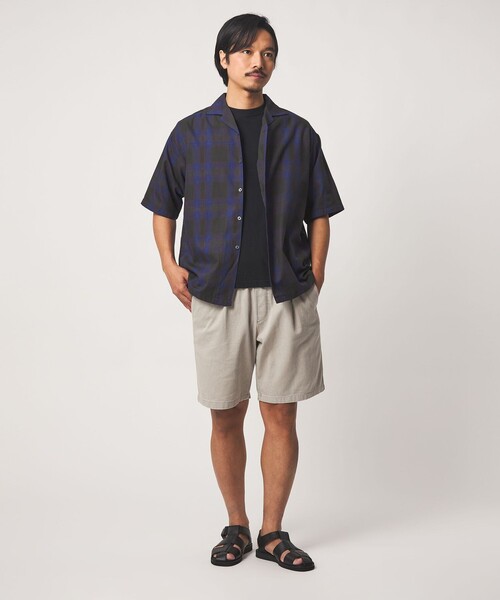 A DAY IN THE LIFE UNITED ARROWS(アデイインザライフユナイテッドアローズ)の「オンブレチェック ワイド オープンカラーシャツ<A DAY IN THE LIFE>(シャツ/ブラウス・メンズ・ブラック/ベージュ・L/M)」の8枚目の写真