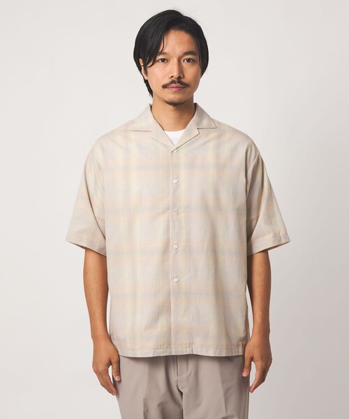 A DAY IN THE LIFE UNITED ARROWS(アデイインザライフユナイテッドアローズ)の「オンブレチェック ワイド オープンカラーシャツ<A DAY IN THE LIFE>(シャツ/ブラウス・メンズ・ブラック/ベージュ・L/M)」の9枚目の写真