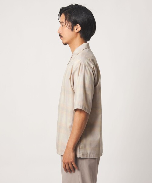 A DAY IN THE LIFE UNITED ARROWS(アデイインザライフユナイテッドアローズ)の「オンブレチェック ワイド オープンカラーシャツ<A DAY IN THE LIFE>(シャツ/ブラウス・メンズ・ブラック/ベージュ・L/M)」の10枚目の写真