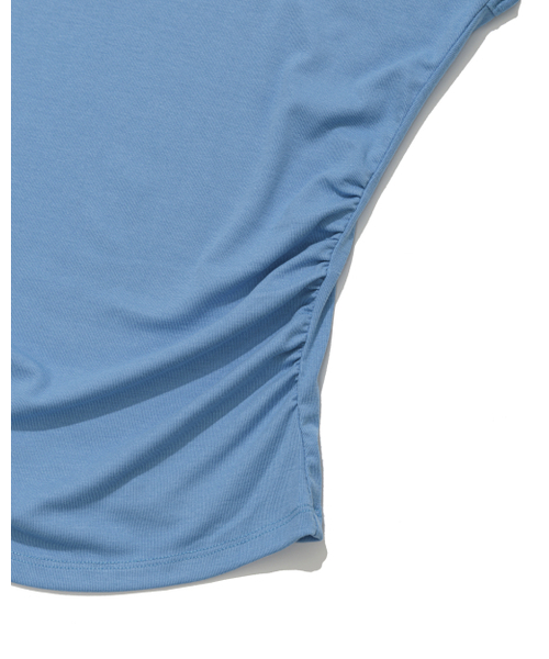 MOAA(モア)の「サイドシェアリングVネックキャップスリーブTシャツ(Tシャツ/カットソー・レディース・タン/スカイブルー/ブラック/ホワイト・MEDIUM/SMALL)」の15枚目の写真
