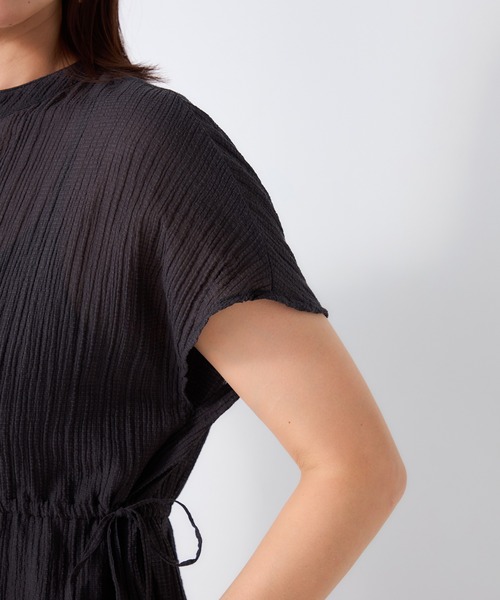 GALLORIA(ギャローリア)の「サッカードロストシャツ(シャツ/ブラウス・レディース・ブラック/ベージュ・M/S/L/LL)」の5枚目の写真
