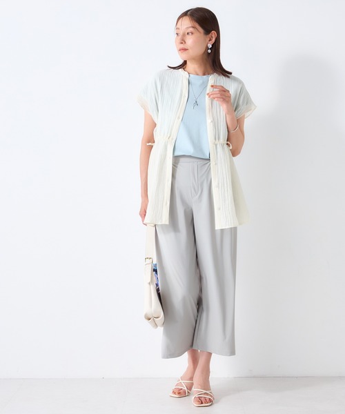 GALLORIA(ギャローリア)の「サッカードロストシャツ(シャツ/ブラウス・レディース・ブラック/ベージュ・M/S/L/LL)」の7枚目の写真