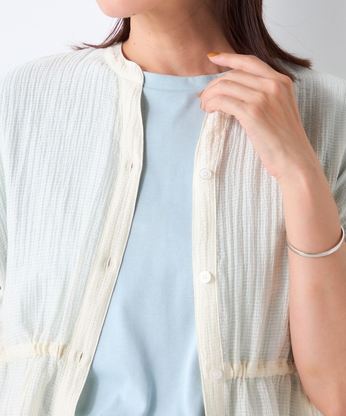 GALLORIA(ギャローリア)の「サッカードロストシャツ(シャツ/ブラウス・レディース・ブラック/ベージュ・M/S/L/LL)」の9枚目の写真