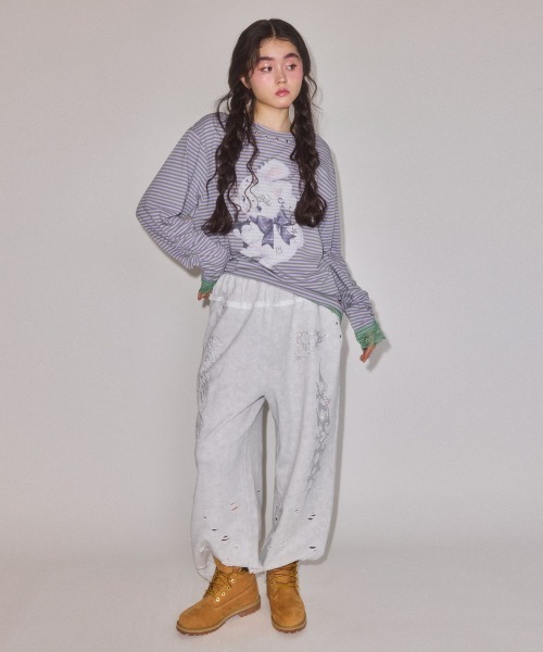 Candy Stripper(キャンディストリッパー)の「CULT BUNNY BORDER トップス(Tシャツ/カットソー・レディース・ピンク/ラベンダー/ブラック・FREE)」の11枚目の写真