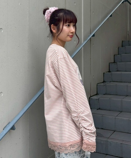 Candy Stripper(キャンディストリッパー)の「CULT BUNNY BORDER トップス(Tシャツ/カットソー・レディース・ピンク/ラベンダー/ブラック・FREE)」の14枚目の写真