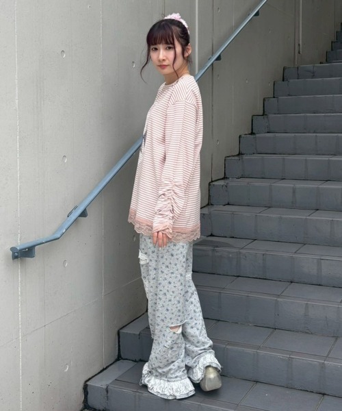 Candy Stripper(キャンディストリッパー)の「CULT BUNNY BORDER トップス(Tシャツ/カットソー・レディース・ピンク/ラベンダー/ブラック・FREE)」の17枚目の写真