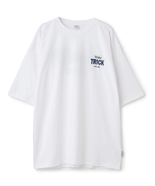 and D. petit main(アンドディープティマイン)の「【親子リンク】DADバックロゴ刺しゅうビック半袖Tシャツ(Tシャツ/カットソー・レディース・ホワイト/ブラック・F)」の8枚目の写真