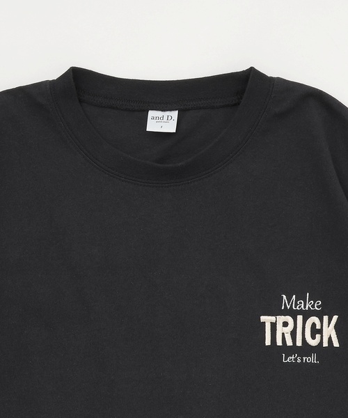 and D. petit main(アンドディープティマイン)の「【親子リンク】DADバックロゴ刺しゅうビック半袖Tシャツ(Tシャツ/カットソー・レディース・ホワイト/ブラック・F)」の9枚目の写真