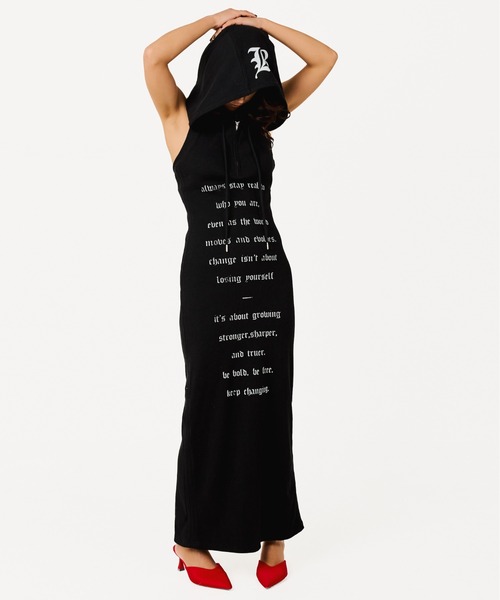 BEEDEN（ビーデン）の「LOGO ZIP HOLTER DRESS（ワンピース・レディース・カモフラージュ/ブラック・FREE）」の6枚目の写真