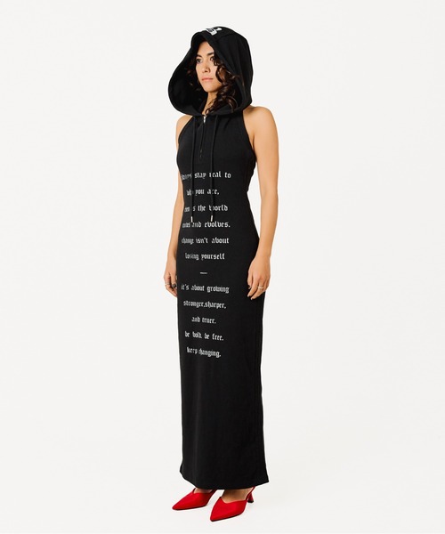 BEEDEN（ビーデン）の「LOGO ZIP HOLTER DRESS（ワンピース・レディース・カモフラージュ/ブラック・FREE）」の3枚目の写真