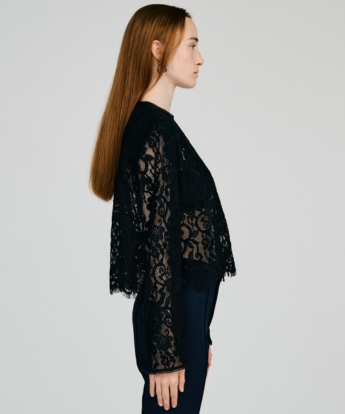 PRANK PROJECT(プランクプロジェクト)の「【2026Autumn Pre-Order】ショルダーパッドコンビレースブラウス / Shoulder Pad Combination Lace Blouse(シャツ/ブラウス・レディース・ブラック/ホワイト・FREE)」の15枚目の写真