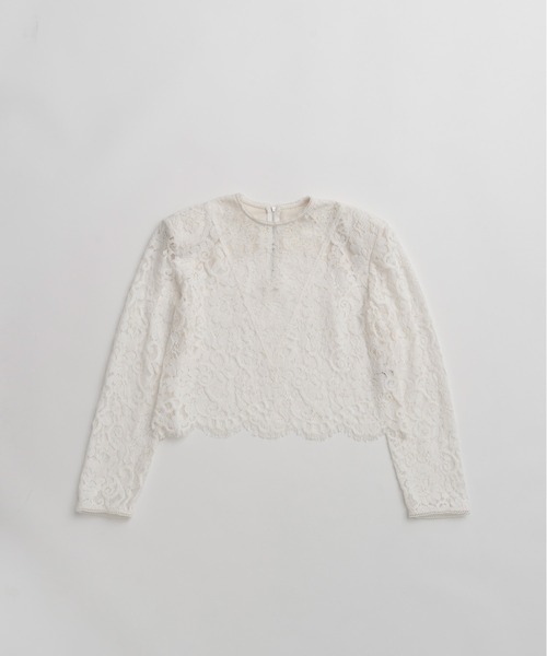 PRANK PROJECT(プランクプロジェクト)の「【2026Autumn Pre-Order】ショルダーパッドコンビレースブラウス / Shoulder Pad Combination Lace Blouse(シャツ/ブラウス・レディース・ブラック/ホワイト・FREE)」の16枚目の写真