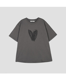 HEART DRAWING OVER BOX TEE (T-7200)