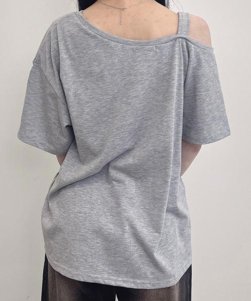 INGNI（イング）の「肩ベルト付ユニオンジャックグラフィックトップス（Tシャツ/カットソー・レディース・ブラック/オフホワイト/グレー・M）」の19枚目の写真