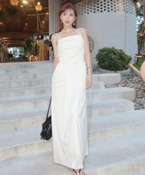 JOSE MOON(ジョゼムーン)の「GATHER CUT DRESS/ギャザーカットドレス(ワンピース・レディース・ブラック/ホワイト・36/38)」の2枚目の写真
