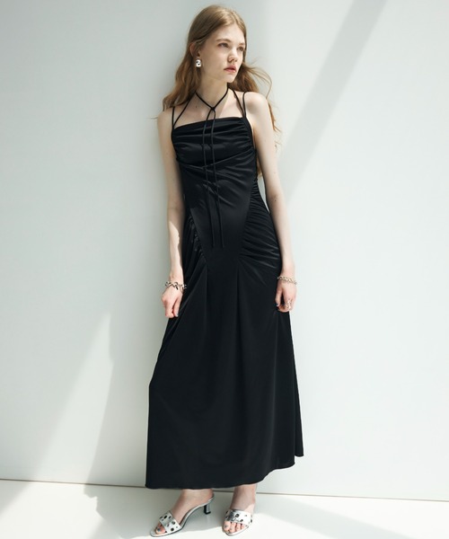 JOSE MOON(ジョゼムーン)の「GATHER CUT DRESS/ギャザーカットドレス(ワンピース・レディース・ブラック/ホワイト・36/38)」の13枚目の写真