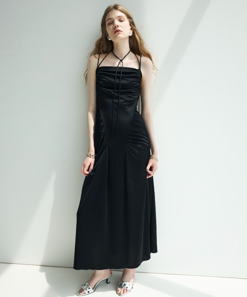 JOSE MOON(ジョゼムーン)の「GATHER CUT DRESS/ギャザーカットドレス(ワンピース・レディース・ブラック/ホワイト・36/38)」の15枚目の写真