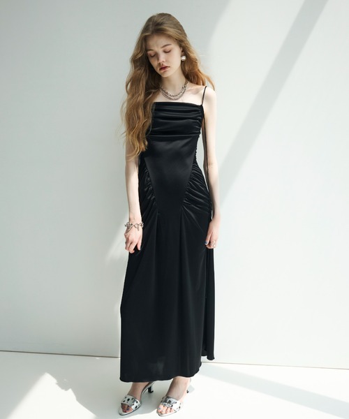 JOSE MOON(ジョゼムーン)の「GATHER CUT DRESS/ギャザーカットドレス(ワンピース・レディース・ブラック/ホワイト・36/38)」の9枚目の写真