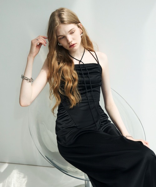 JOSE MOON(ジョゼムーン)の「GATHER CUT DRESS/ギャザーカットドレス(ワンピース・レディース・ブラック/ホワイト・36/38)」の20枚目の写真
