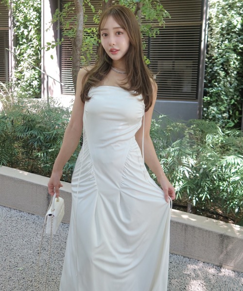 JOSE MOON(ジョゼムーン)の「GATHER CUT DRESS/ギャザーカットドレス(ワンピース・レディース・ブラック/ホワイト・36/38)」の6枚目の写真