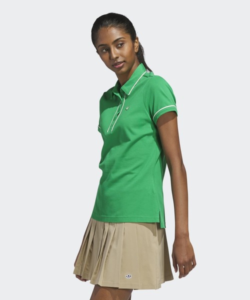 adidas（アディダス）の「オリジナルスゴルフ ツイストニット ワンポイントロゴ 半袖ポロ【adidas Golf/アディダスゴルフ】（ポロシャツ・レディース・グリーン・X-LARGE/X-SMALL/XX-LARGE/LARGE/MEDIUM/SMALL）」の3枚目の写真