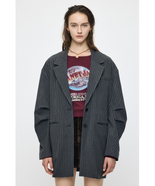 MOUSSY(マウジー)の「OVERSIZED ジャケット(その他アウター・レディース・グレー/ネイビー・FREE)」の2枚目の写真