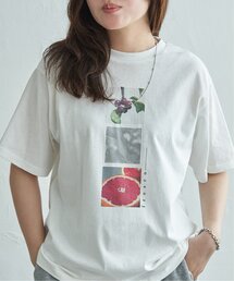 【接触冷感／UVカット】天竺フルーツプリントTシャツ