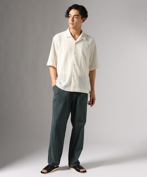 BAYFLOW（ベイフロー）の「カットジャガードシャツ（シャツ/ブラウス・メンズ・オフホワイト/ブラック・LARGE/MEDIUM）」の3枚目の写真