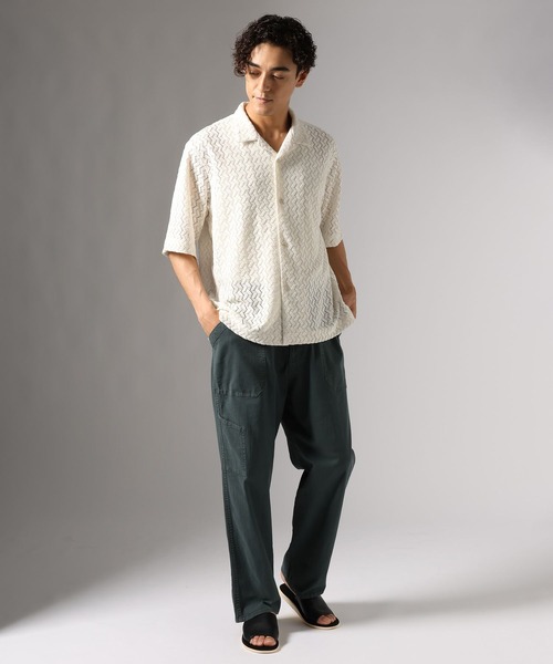 BAYFLOW（ベイフロー）の「カットジャガードシャツ（シャツ/ブラウス・メンズ・オフホワイト/ブラック・LARGE/MEDIUM）」の4枚目の写真