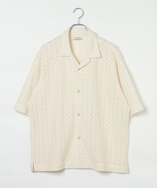 BAYFLOW（ベイフロー）の「カットジャガードシャツ（シャツ/ブラウス・メンズ・オフホワイト/ブラック・LARGE/MEDIUM）」の6枚目の写真