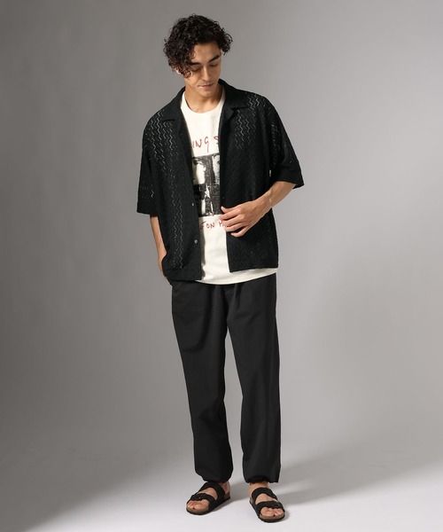 BAYFLOW（ベイフロー）の「カットジャガードシャツ（シャツ/ブラウス・メンズ・オフホワイト/ブラック・LARGE/MEDIUM）」の8枚目の写真