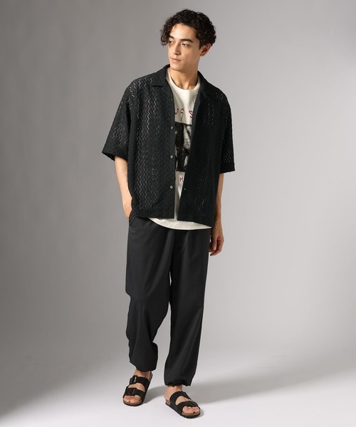 BAYFLOW（ベイフロー）の「カットジャガードシャツ（シャツ/ブラウス・メンズ・オフホワイト/ブラック・LARGE/MEDIUM）」の9枚目の写真