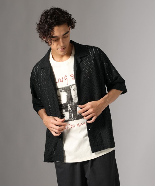 BAYFLOW（ベイフロー）の「カットジャガードシャツ（シャツ/ブラウス・メンズ・オフホワイト/ブラック・LARGE/MEDIUM）」の10枚目の写真
