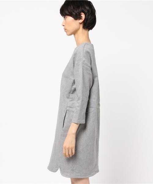NATURAL BEAUTY BASIC（ナチュラルビューティーベーシック）の「ニットライクデニムサックワンピース（ワンピース・レディース・グレー・SMALL/MEDIUM）」の3枚目の写真
