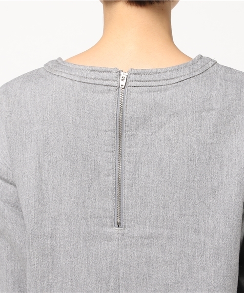 NATURAL BEAUTY BASIC（ナチュラルビューティーベーシック）の「ニットライクデニムサックワンピース（ワンピース・レディース・グレー・SMALL/MEDIUM）」の7枚目の写真