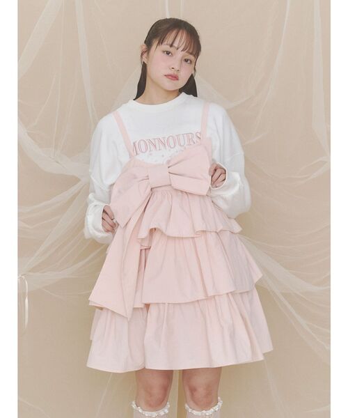 merry jenny(メリージェニー)の「プレゼントリボンミニワンピース(ワンピース・レディース・ピンク/チャコールグレー/ブラック・FREE)」の3枚目の写真