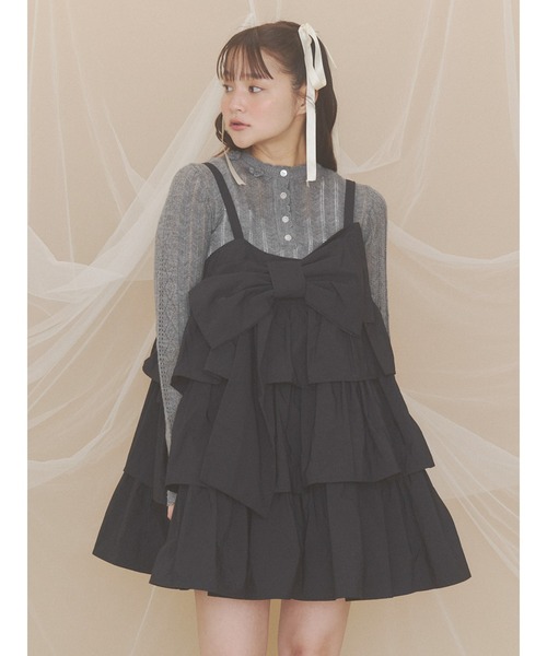 merry jenny(メリージェニー)の「プレゼントリボンミニワンピース(ワンピース・レディース・ピンク/チャコールグレー/ブラック・FREE)」の9枚目の写真