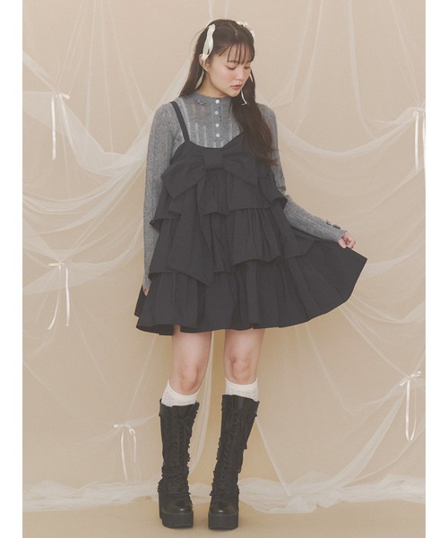 merry jenny(メリージェニー)の「プレゼントリボンミニワンピース(ワンピース・レディース・ピンク/チャコールグレー/ブラック・FREE)」の10枚目の写真