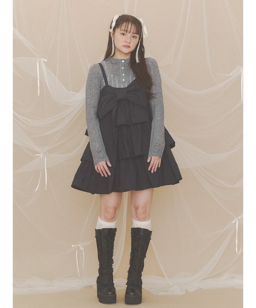 merry jenny(メリージェニー)の「プレゼントリボンミニワンピース(ワンピース・レディース・ピンク/チャコールグレー/ブラック・FREE)」の11枚目の写真