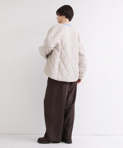 le cercle ADAM ET ROPE'(ルセルクルアダムエロペ)の「ダンボールキルトコンビブルゾン(ブルゾン・レディース・ブラック/グレー系その他・FREE)」の6枚目の写真
