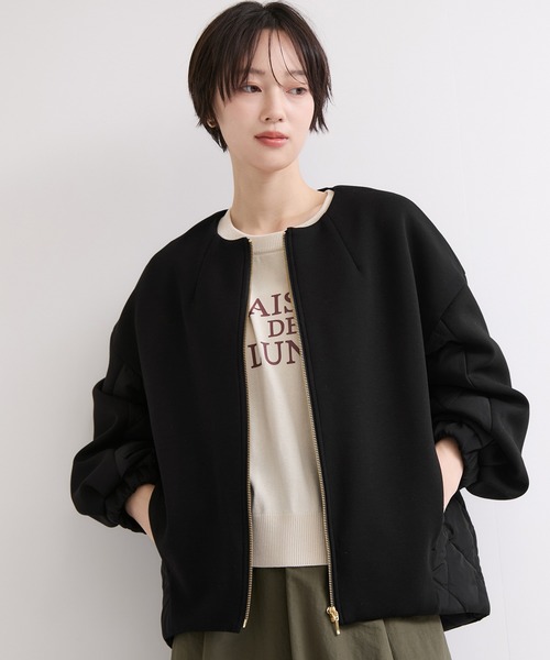 le cercle ADAM ET ROPE'(ルセルクルアダムエロペ)の「ダンボールキルトコンビブルゾン(ブルゾン・レディース・ブラック/グレー系その他・FREE)」の7枚目の写真