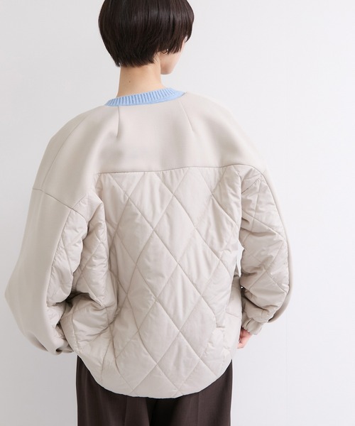 le cercle ADAM ET ROPE'(ルセルクルアダムエロペ)の「ダンボールキルトコンビブルゾン(ブルゾン・レディース・ブラック/グレー系その他・FREE)」の10枚目の写真