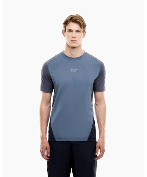 EMPORIO ARMANI EA7(エンポリオアルマーニイーエーセブン)の「<オンライン限定>【エンポリオ アルマーニ EA7】スリムフィット ラグラン半袖Tシャツ Ventus 7(Tシャツ/カットソー・メンズ・ダークブルー・X-SMALL/X-LARGE/SMALL)」の1枚目の写真