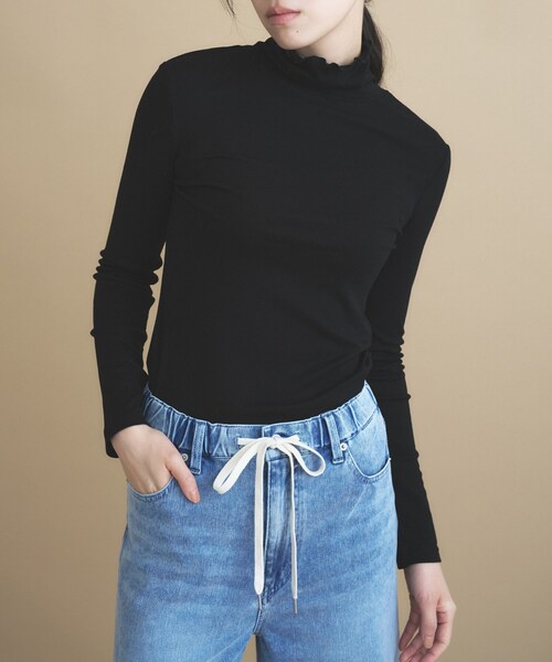 cloenc(クロエンス)の「【手洗い可】ウール混 ハイネックカットソー(Tシャツ/カットソー・レディース・ベージュ系その他7/グレー系4/ブラック/レッド系1・02)」の1枚目の写真