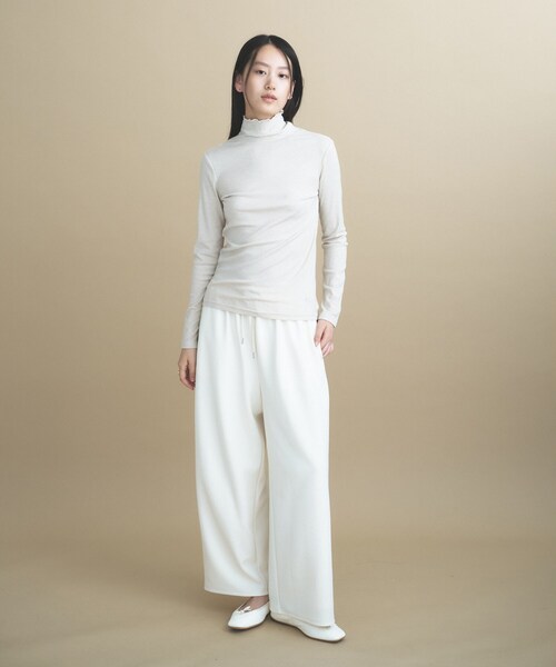 cloenc(クロエンス)の「【手洗い可】ウール混 ハイネックカットソー(Tシャツ/カットソー・レディース・ベージュ系その他7/グレー系4/ブラック/レッド系1・02)」の5枚目の写真