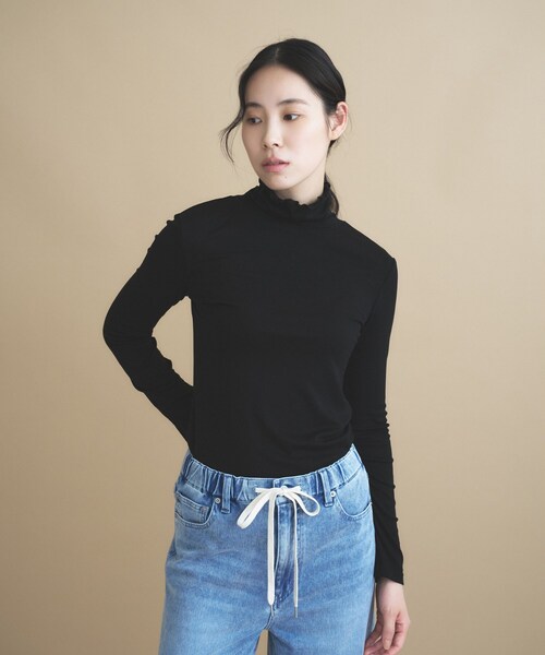 cloenc(クロエンス)の「【手洗い可】ウール混 ハイネックカットソー(Tシャツ/カットソー・レディース・ベージュ系その他7/グレー系4/ブラック/レッド系1・02)」の19枚目の写真