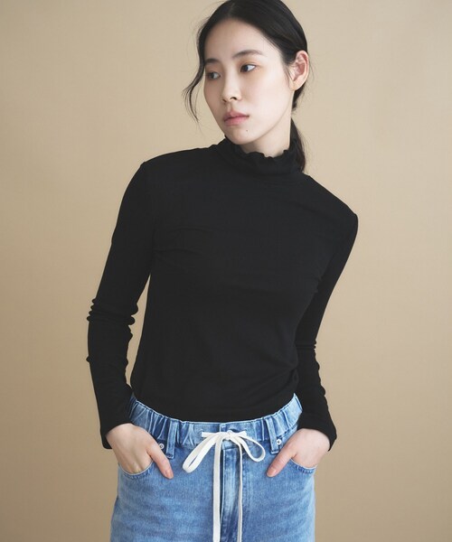 cloenc(クロエンス)の「【手洗い可】ウール混 ハイネックカットソー(Tシャツ/カットソー・レディース・ベージュ系その他7/グレー系4/ブラック/レッド系1・02)」の20枚目の写真