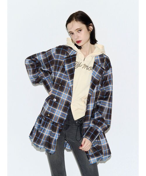 jouetie(ジュエティ)の「フリルジップフーディー(パーカー・レディース・ネイビー/ブラック/イエロー・FREE)」の10枚目の写真