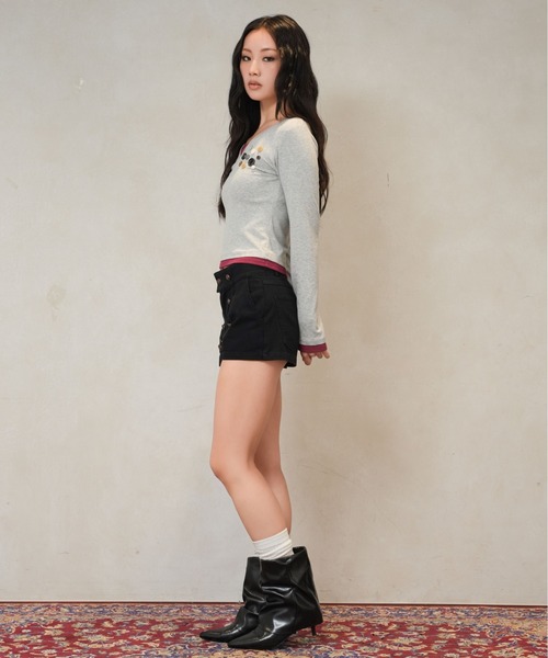 sedacle girl(セダクルガール)の「レイヤードボタンロンT(Tシャツ/カットソー・レディース・ネイビー/グレー/ダークブラウン・SMALL/MEDIUM)」の13枚目の写真
